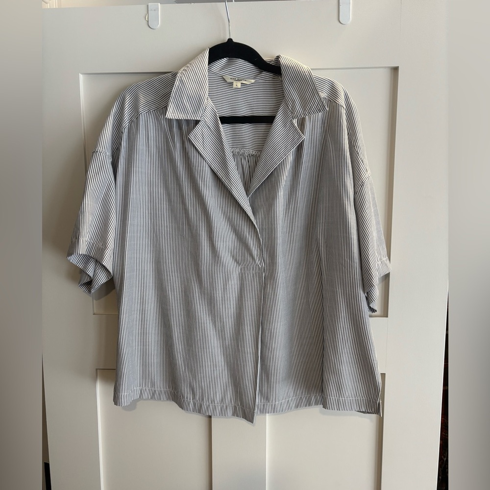 Max Studio Striped Collared Shirt NWOT